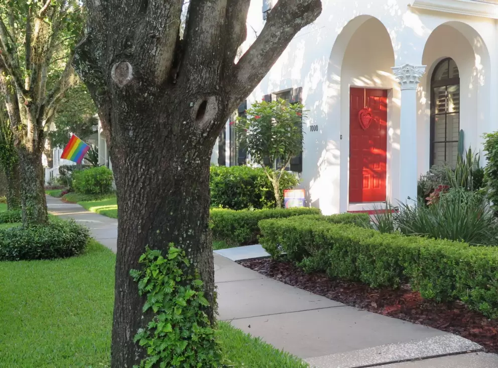 Cute red door with heart decoration, on Pawstand Rd.