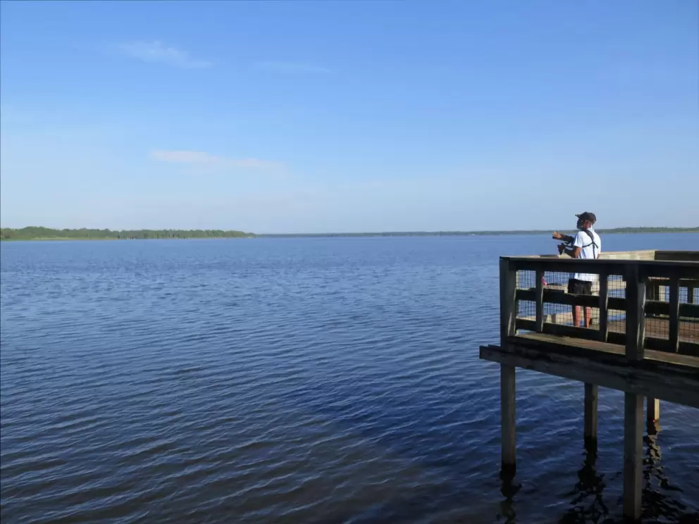 A photographer on the pier.