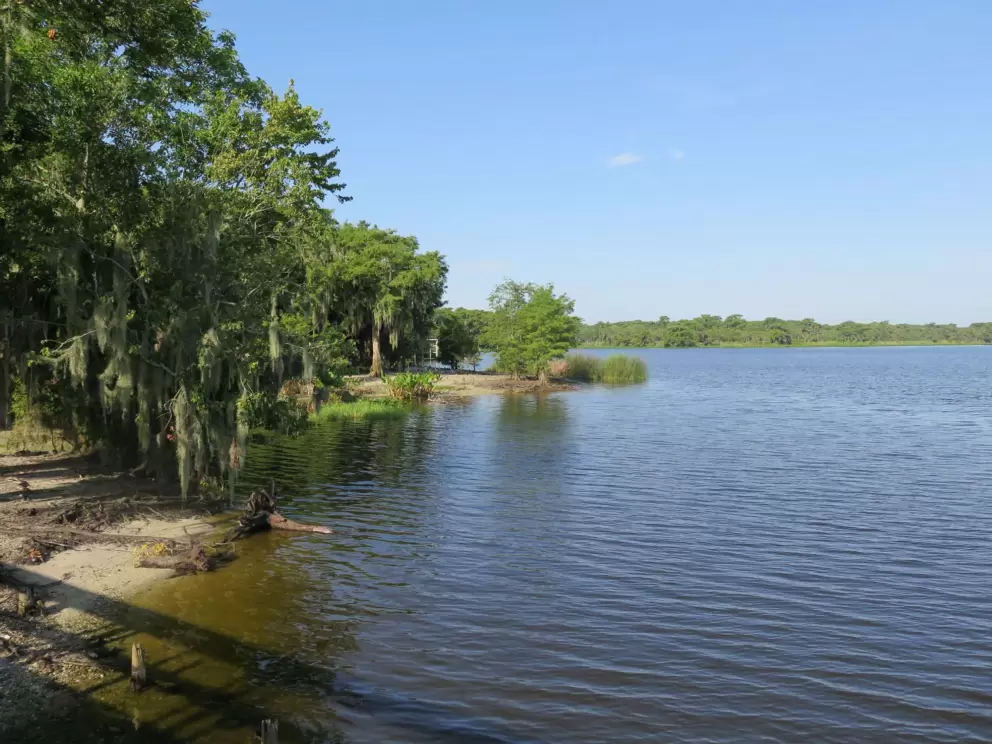 Looking out at the lake.