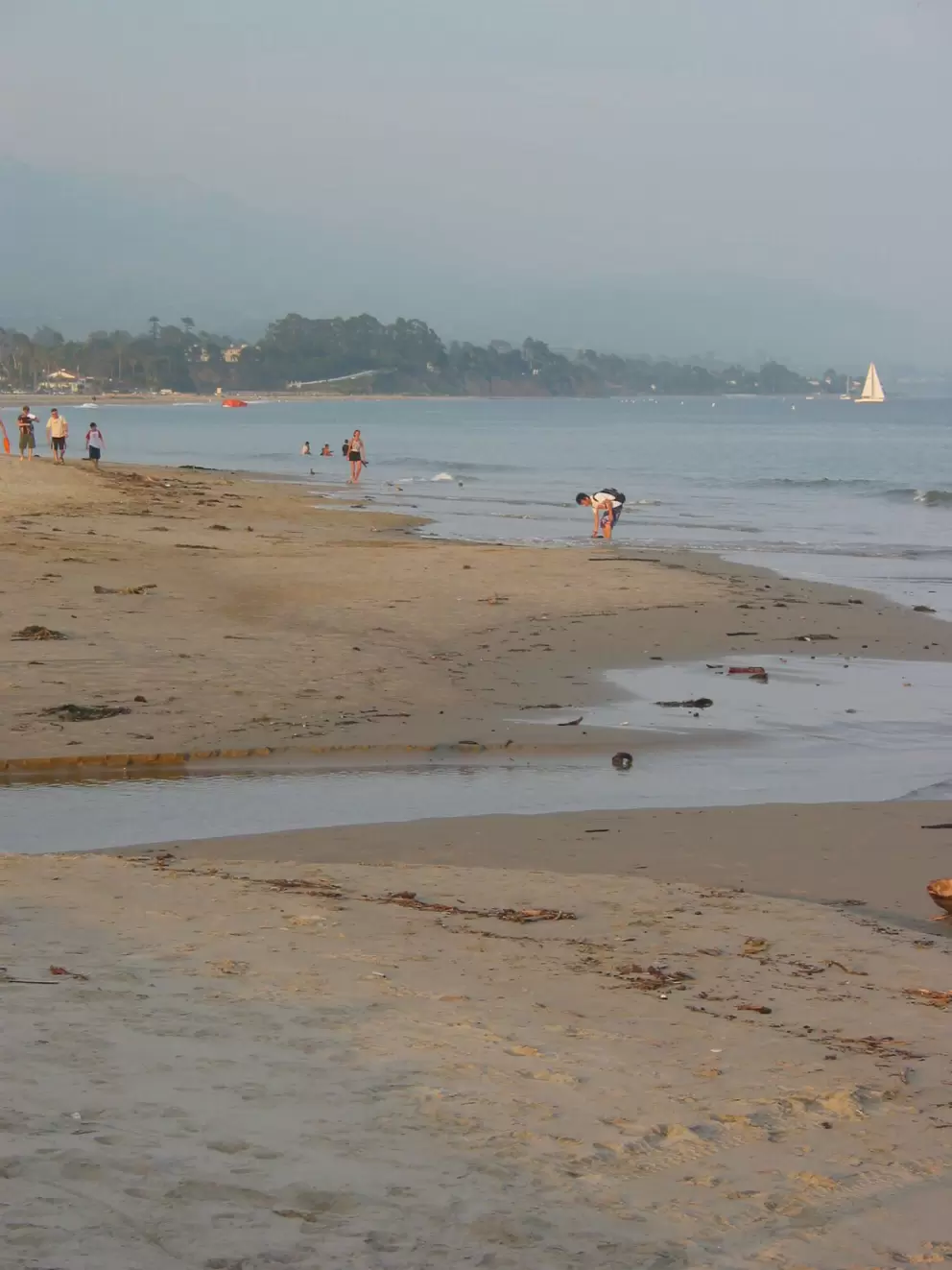 Just east of the pier.