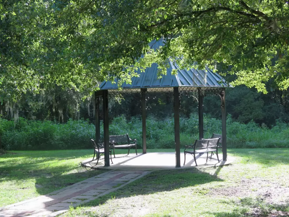 Gazebo in the sunlight.