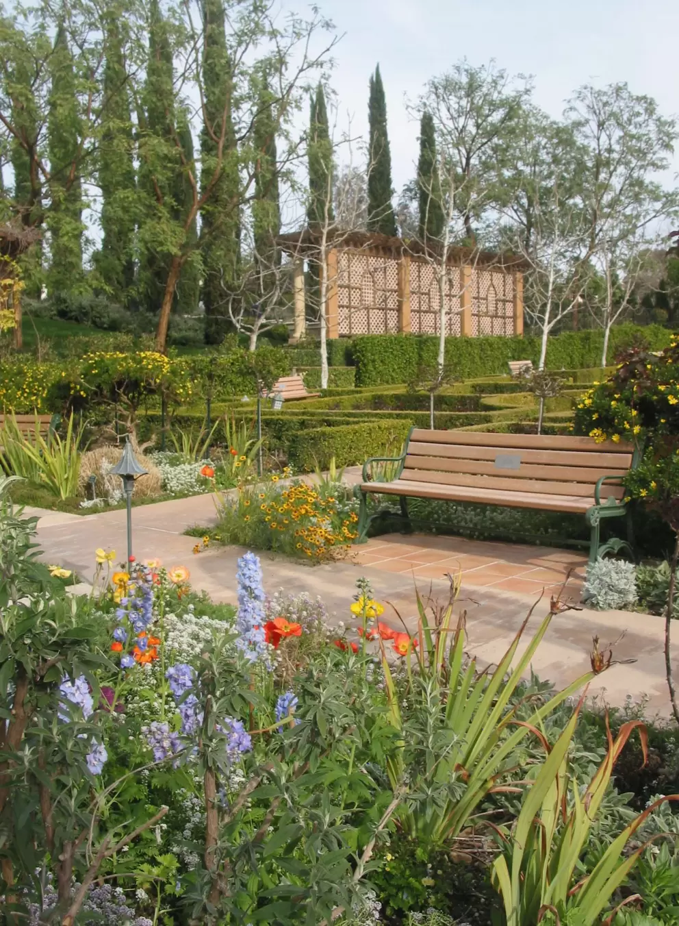 A pleasant place to sit in the English garden.