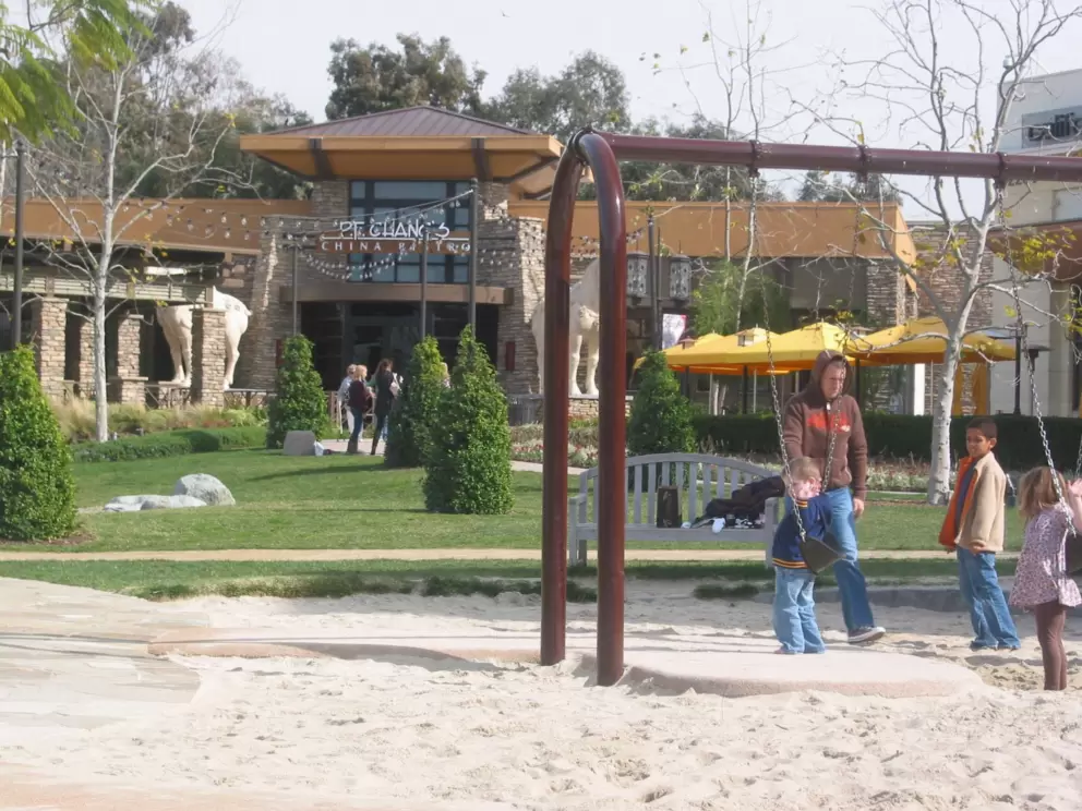 Swinging at the playground.