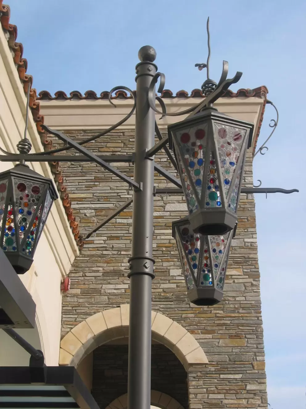 Stained glass lamps at The Promenade.