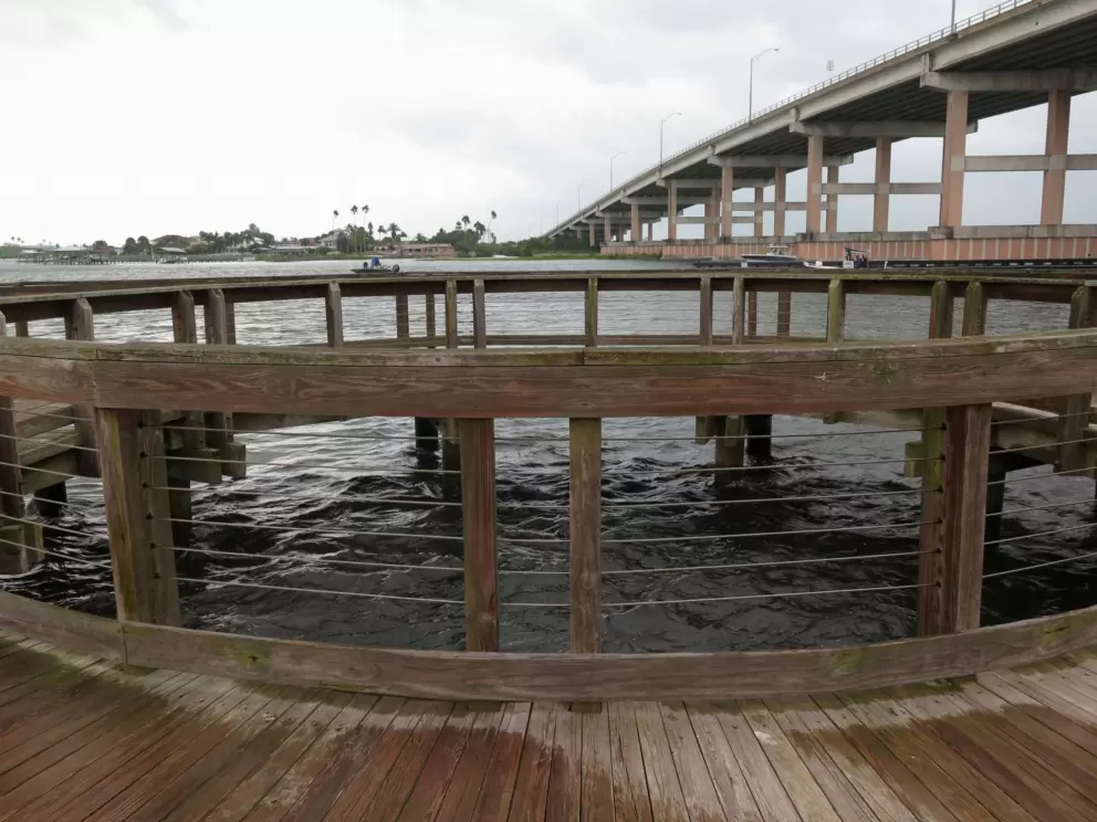 Wooden boardwalk along the intracoastal.