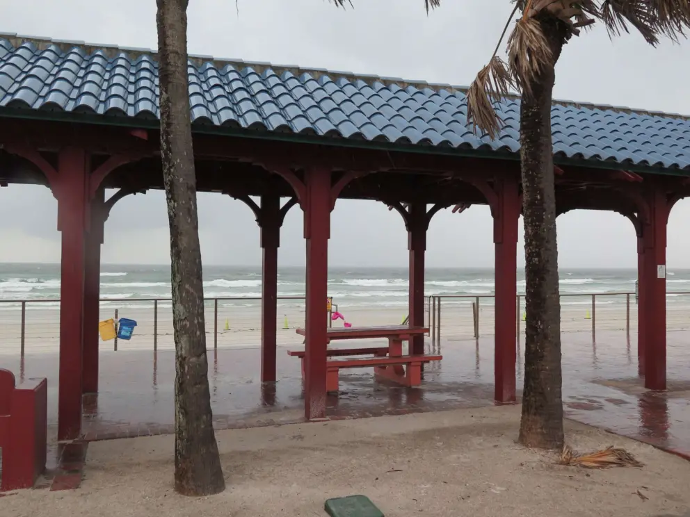 Pavilion by the sea. 