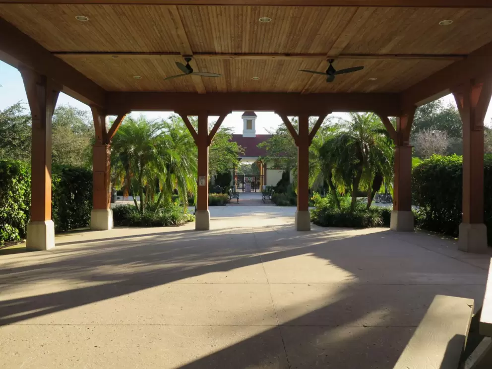 Huge gazebo by the clubhouse.