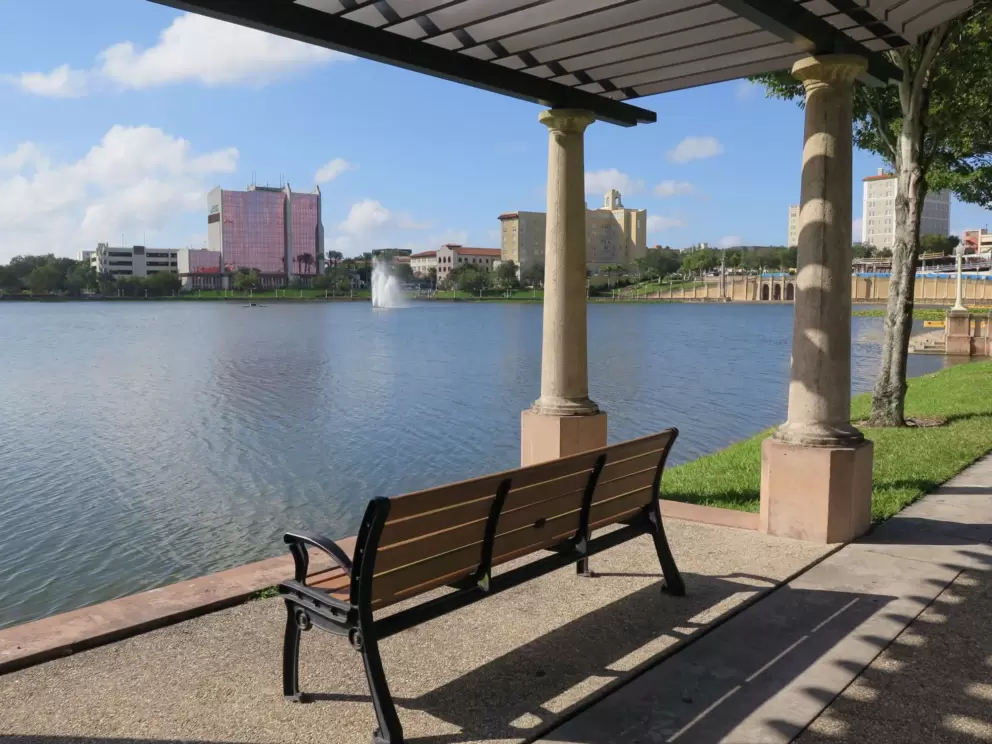 Bench on the north side of the lake.