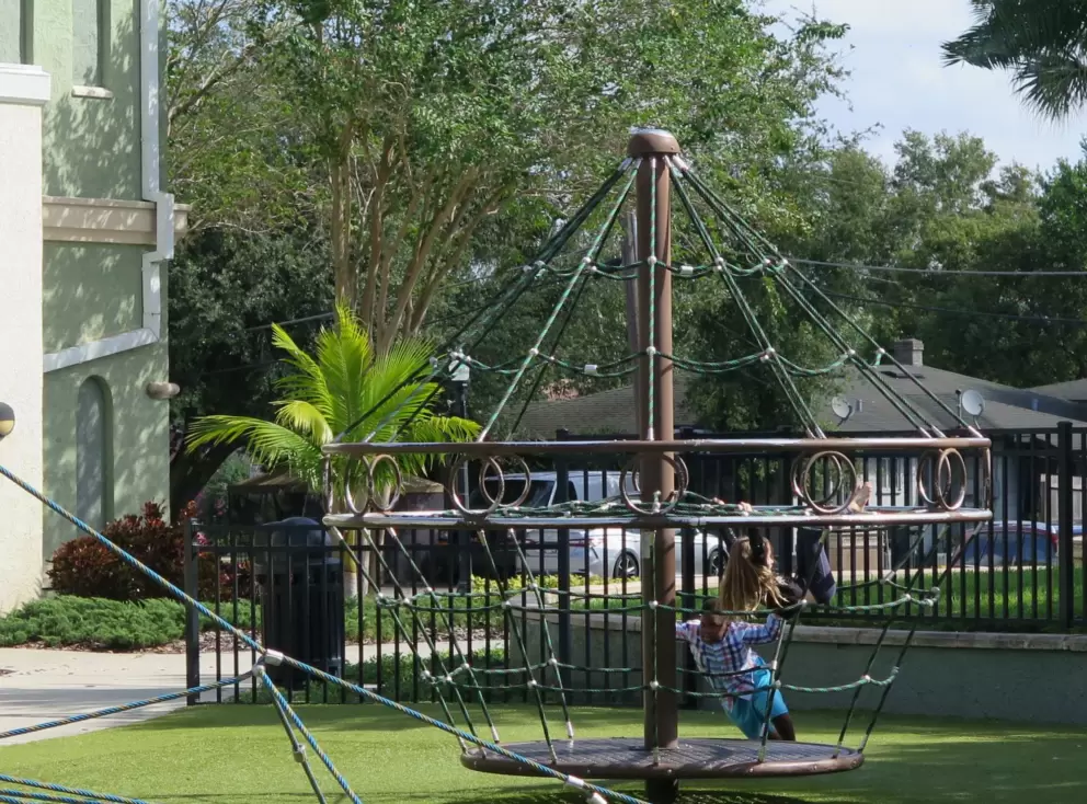 Spinning space net at Barnett Family Park.
