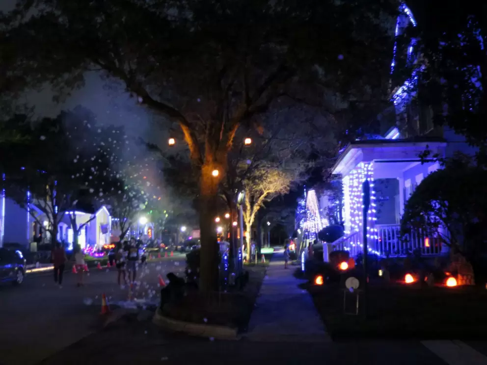 Magical scene on Jeater Bend Drive at Halloween.