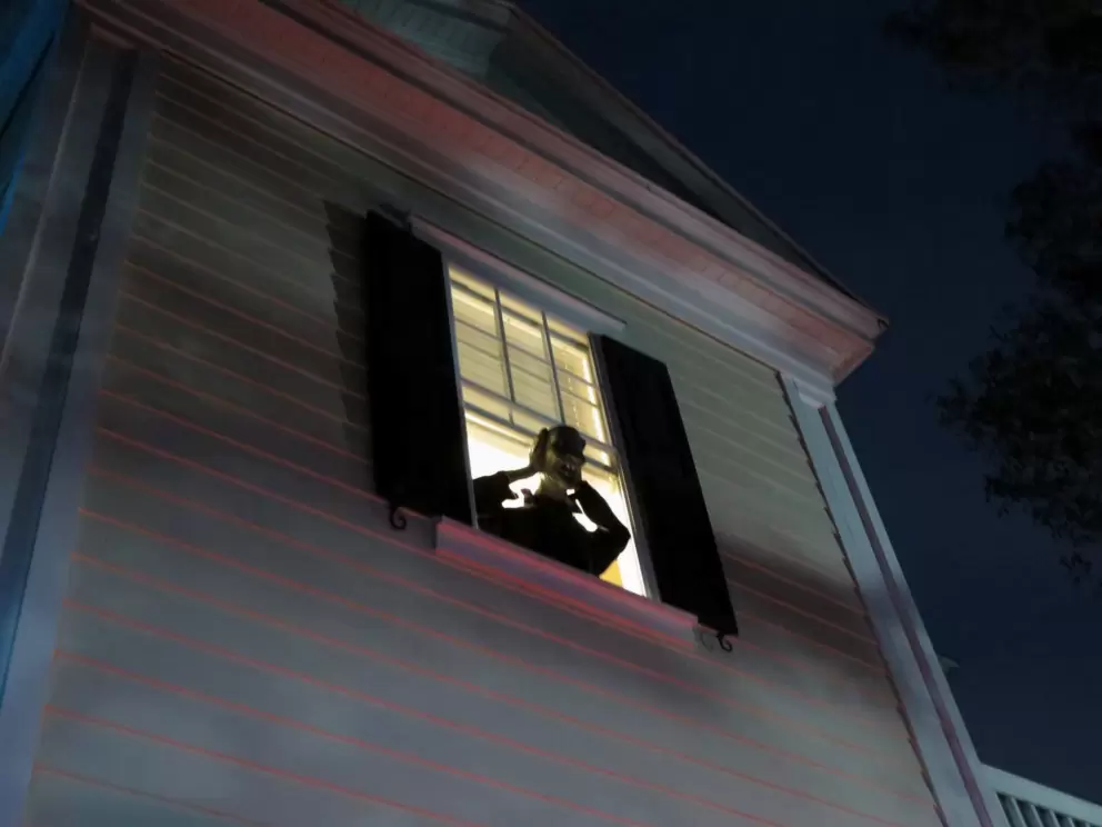 Zombie looking out the window.