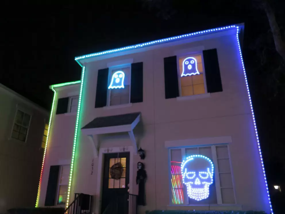 Ghosts and skeleton lights.