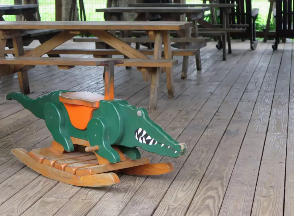 Alligator rocker, at the zoo area.