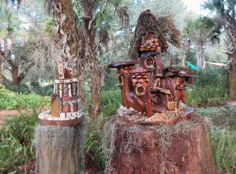 Fairy houses in the forest.