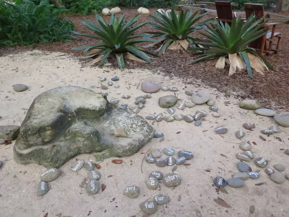 Words on rocks to play with.