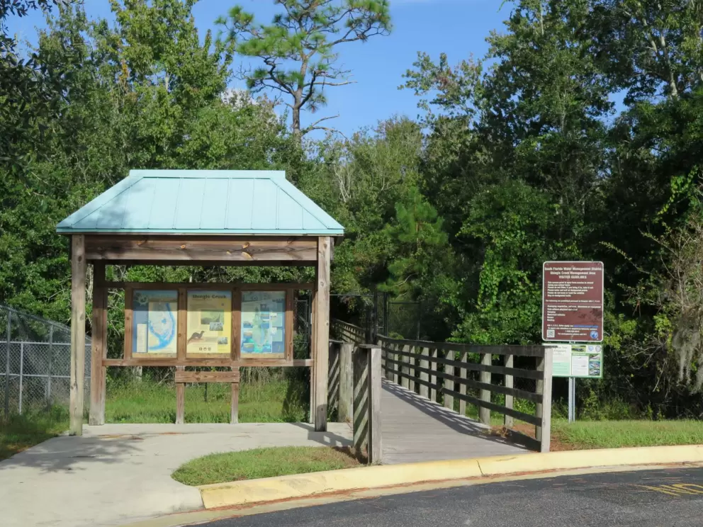 The beginning of the trail, in the middle school parking lot.