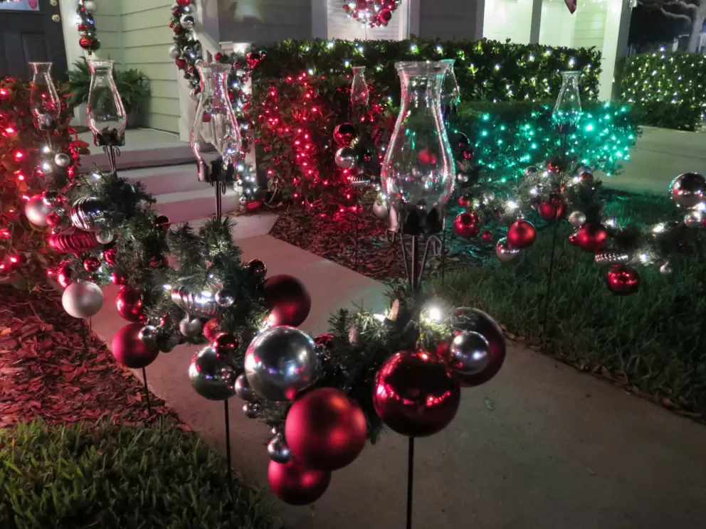 Amazing glass lanterns and balls at Christmas.