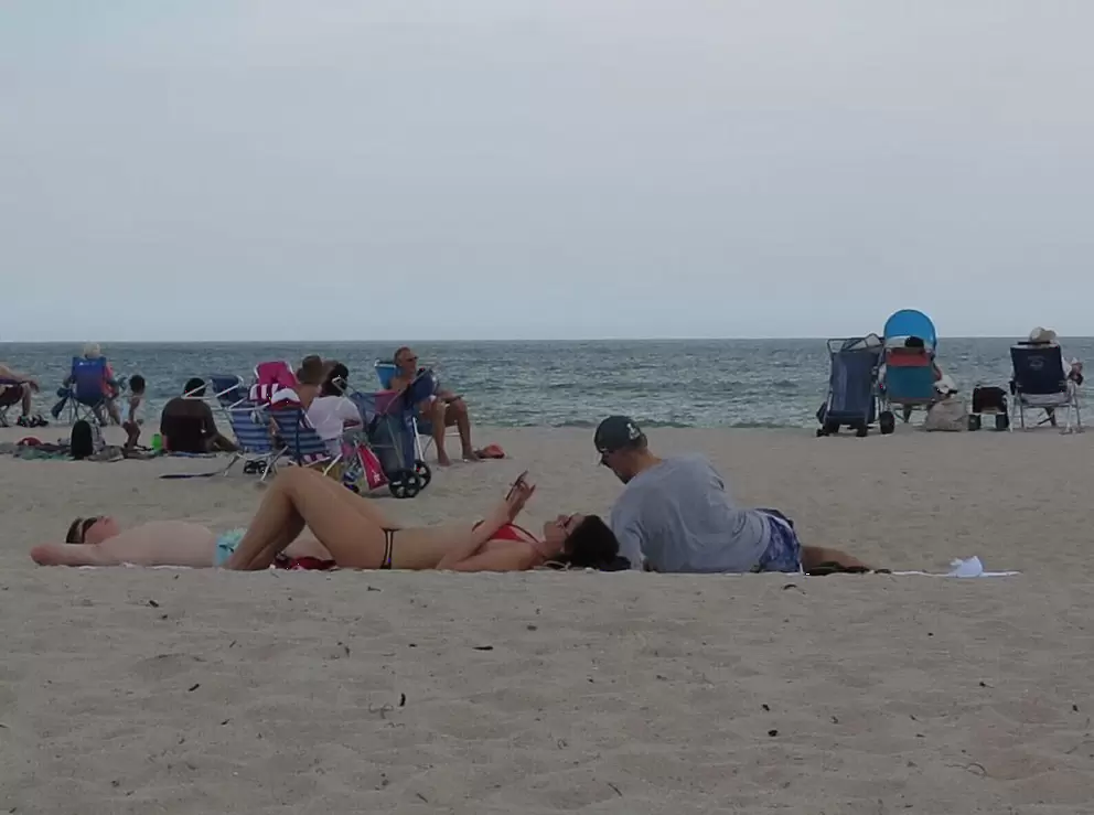 Relaxing on the sand.