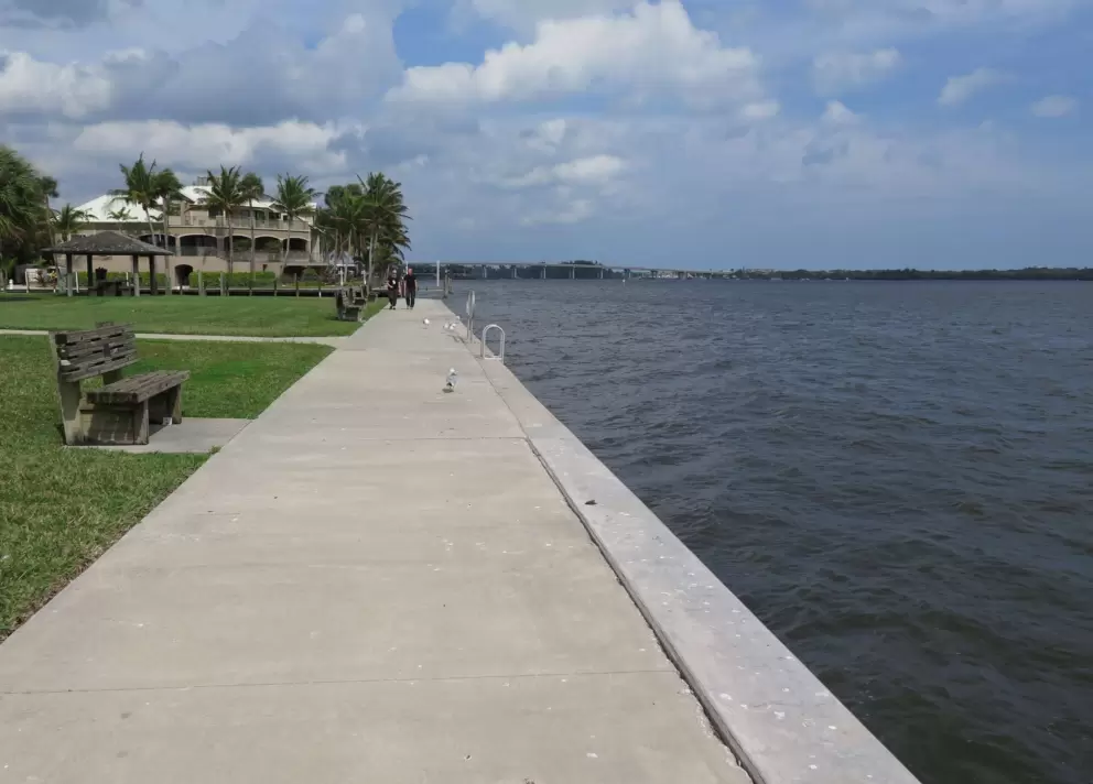 Walkway along the water.