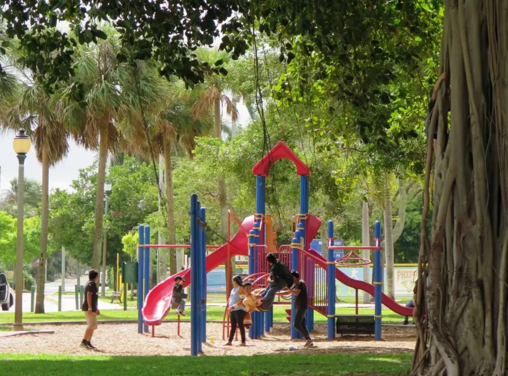 Kids enjoy the playground.