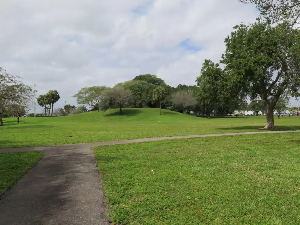 Walking path and hill.