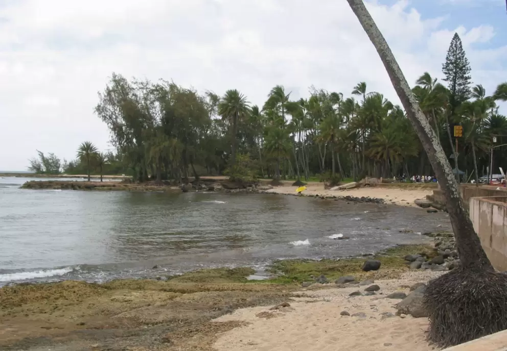 The beach, which is not a popular spot except with the occasional surfer.