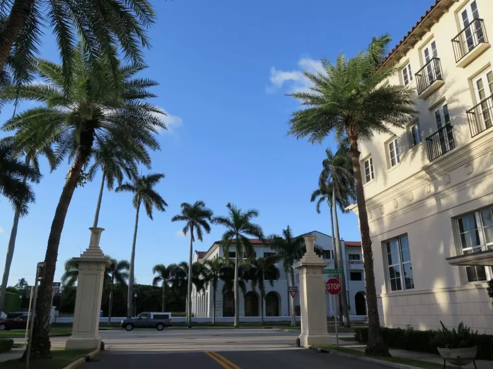 Four Arts Plaza and its pretty architecture.