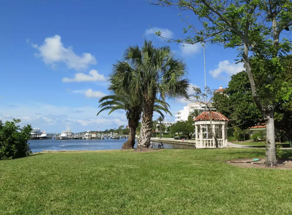 The gazebo on the water.