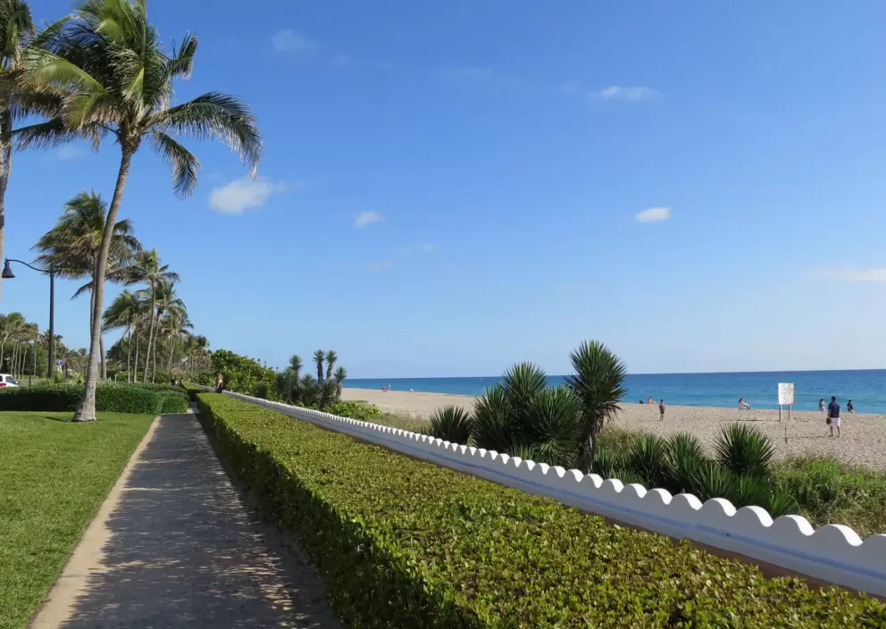The sidewalk that runs along the wave wall.