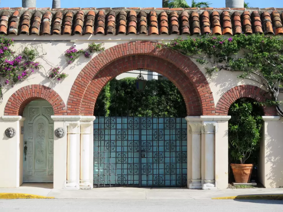 Tiled gate on Peruvian Ave, behind Via Parigi, an amazing paseo that leads to Worth Ave.