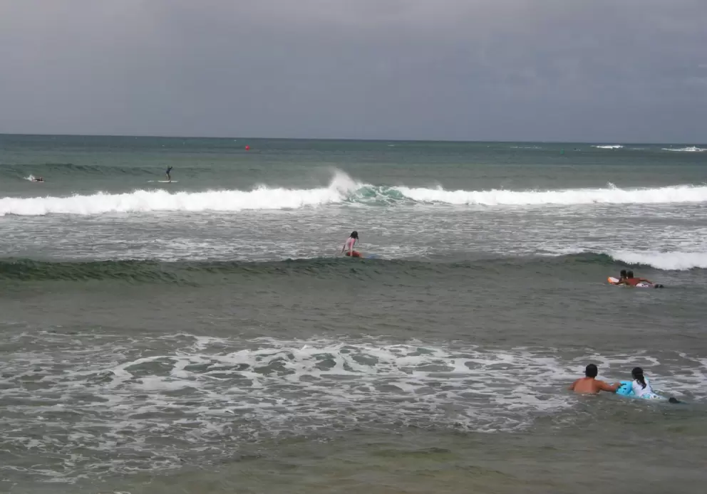 Small, manageable waves at Haleiwa Alii Beach.