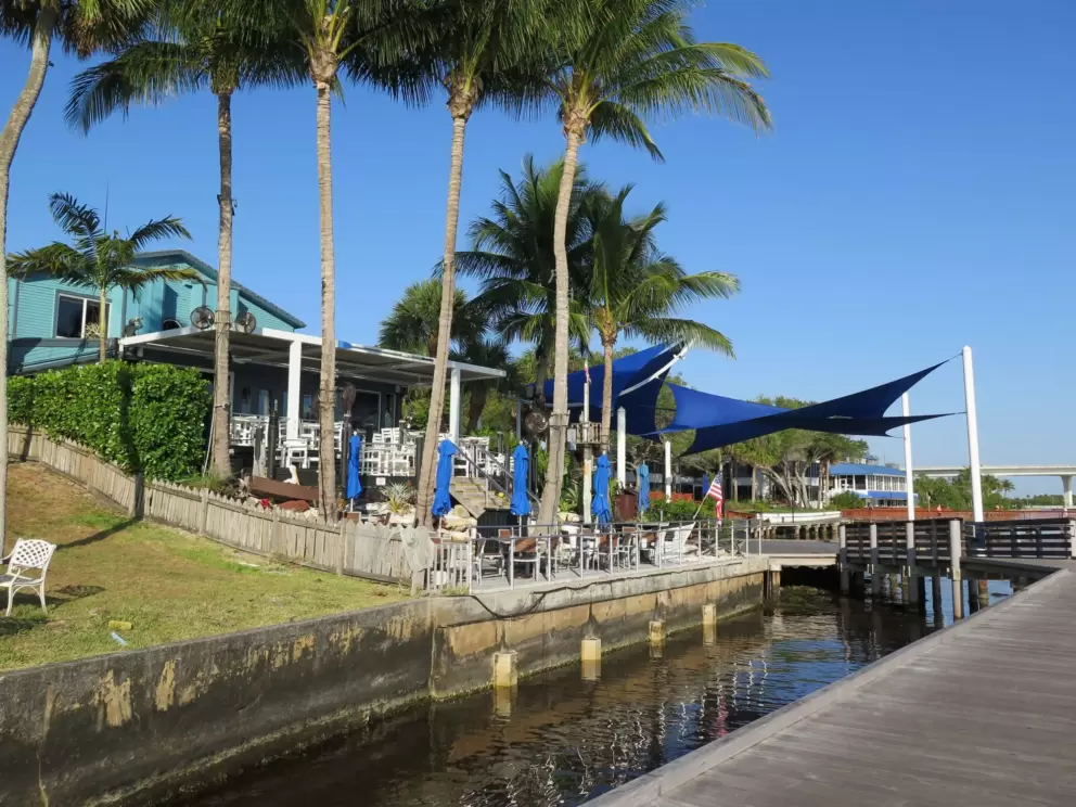 The stage and Stuart Boathouse restaurant.