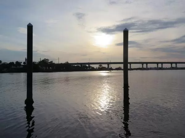 Sunset views from the pier near Mulligan's.