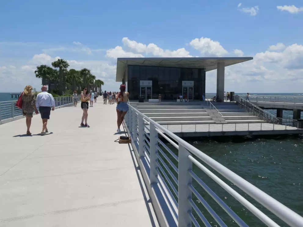 Taking a photo at the pier.