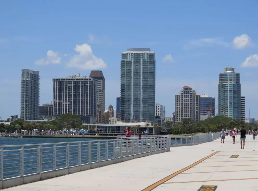 The city skyline, from the pier.