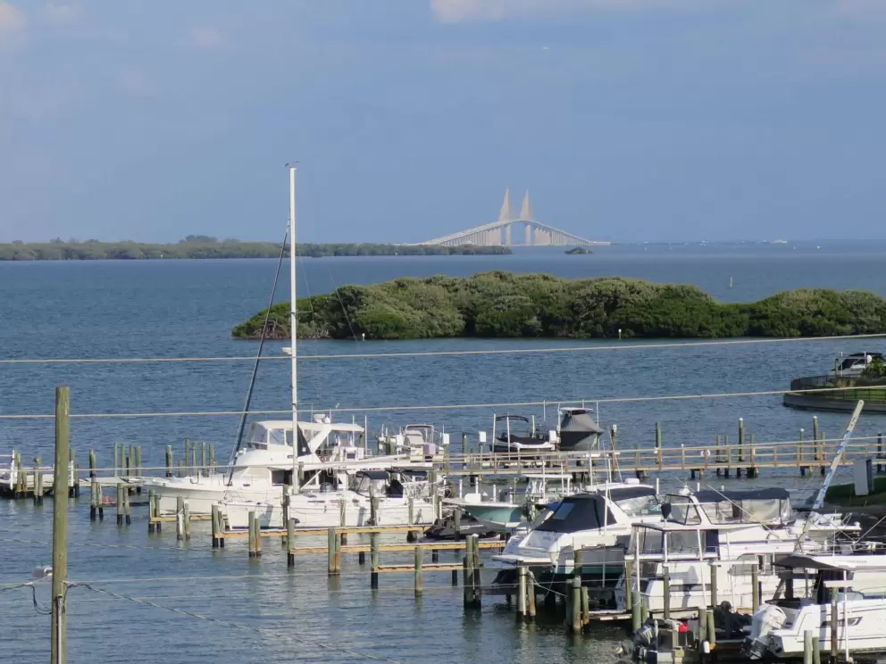 View of Sunshine Skyway Bridge, from Residence Inn on Tierra Verde, as you enter the Fort DeSoto area. 