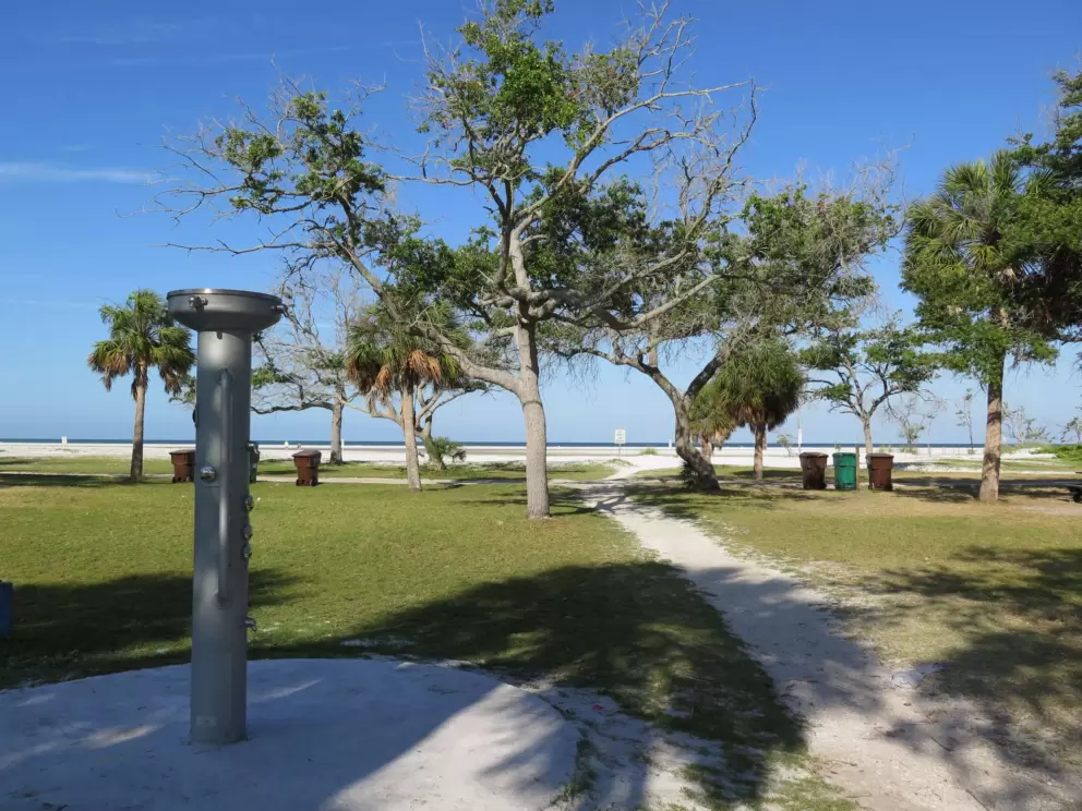 Shower at the beach entrance.
