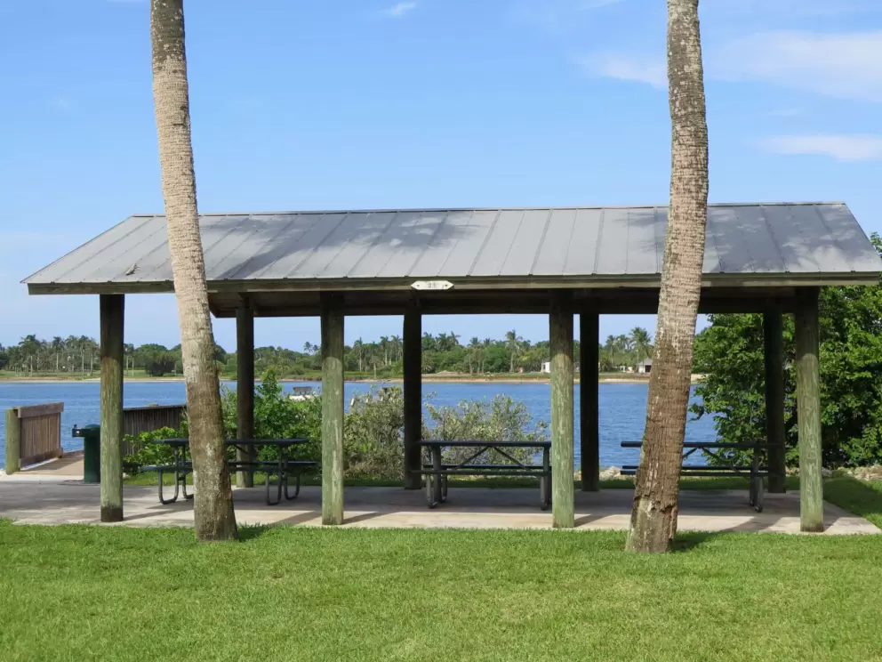 The blue-water views from the picnic pavilion.