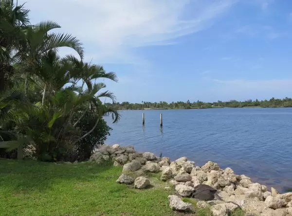 Rocks and landscaping along the intracoastal.