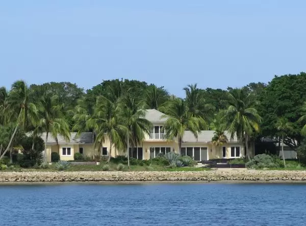 A pretty house across the intracoastal.
