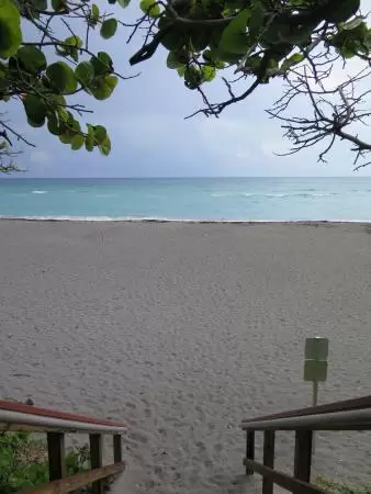 The gorgeous water and soft sand. 