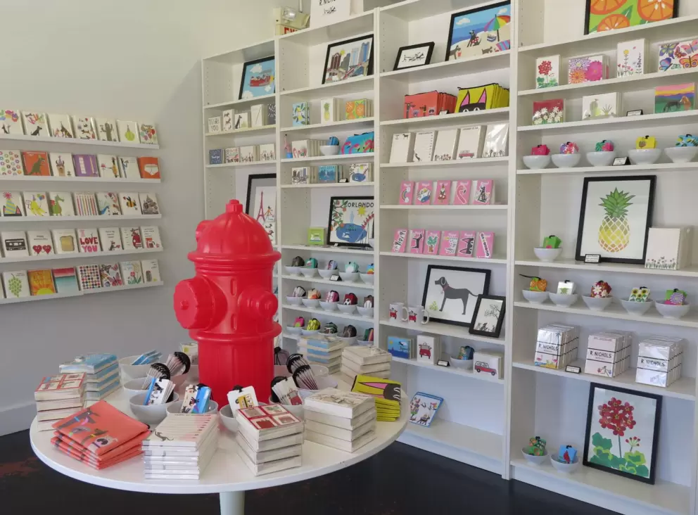 R. Nichols Shop has colorful stationary.