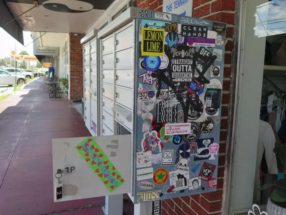 Even the mailboxes are colorful at 2806 Corrine Drive!