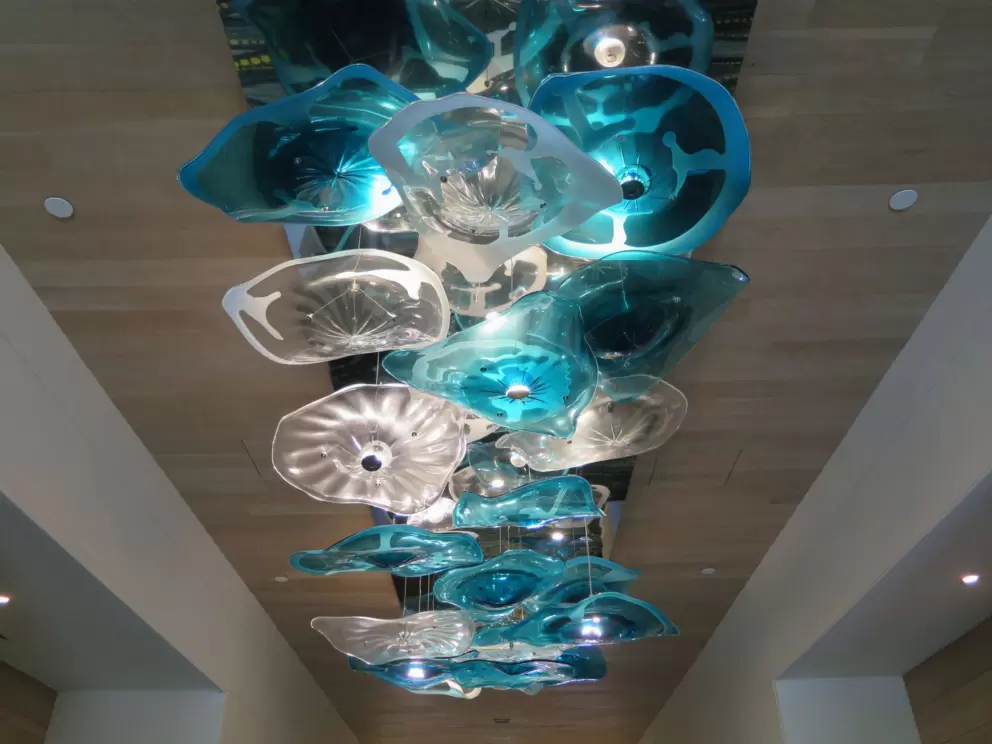 Chandelier in the hallway.