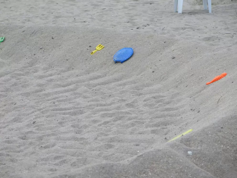 Sand play area on the beach at Hutchinson Shores Resort.