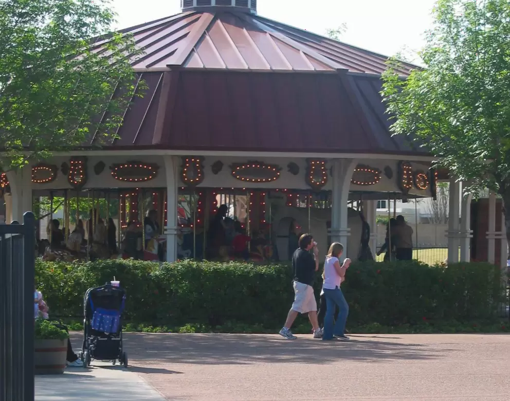 The antique carousel.
