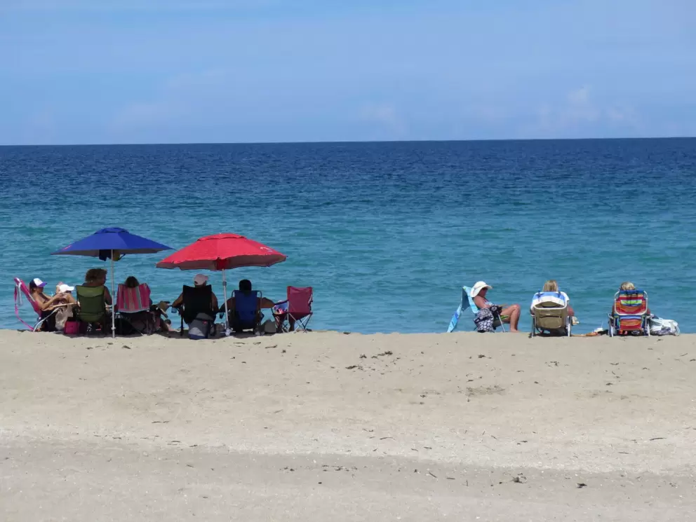 Enjoying a Saturday in September at the beach.