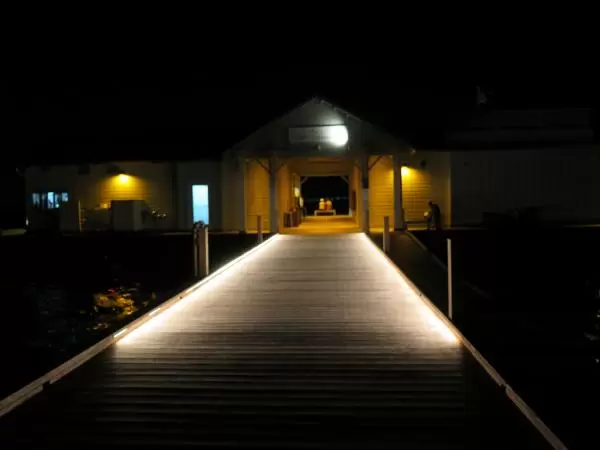 Almost at the end of the pier.