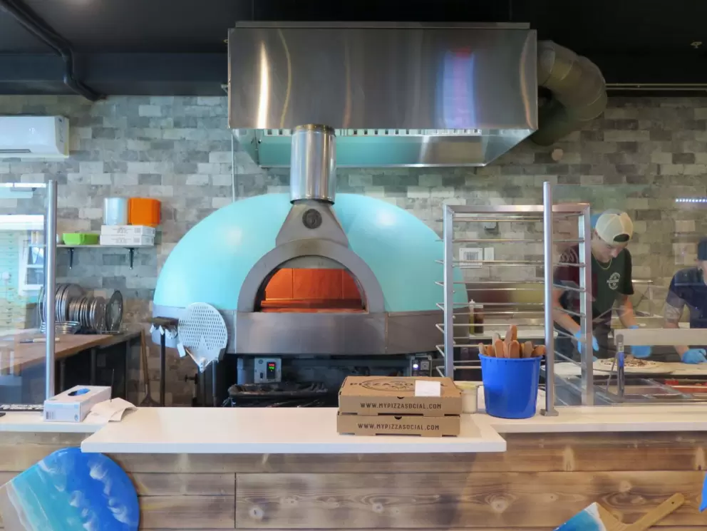 Pizza Social with its woodfire oven.