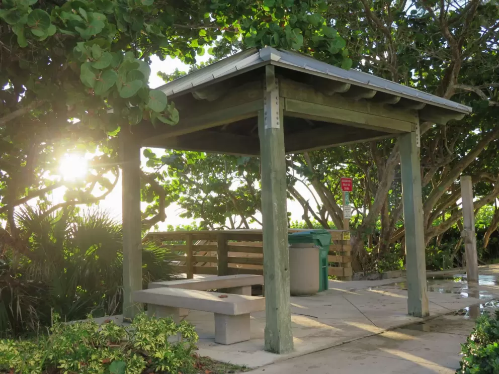 Gazebo and shower.